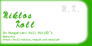 miklos koll business card